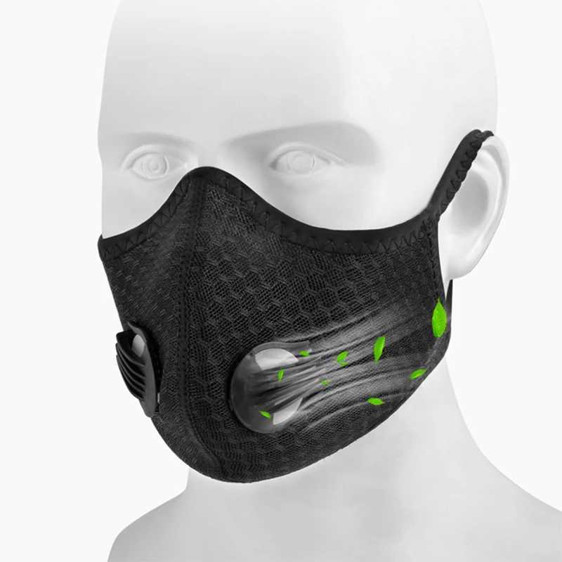 3pcsSport Face Mask Activated Carbon Filter Riding Mouth Cover PM 2.5 Dustproof Reusable Washable Cardio Sports Mask Cubre BocasXJ241209