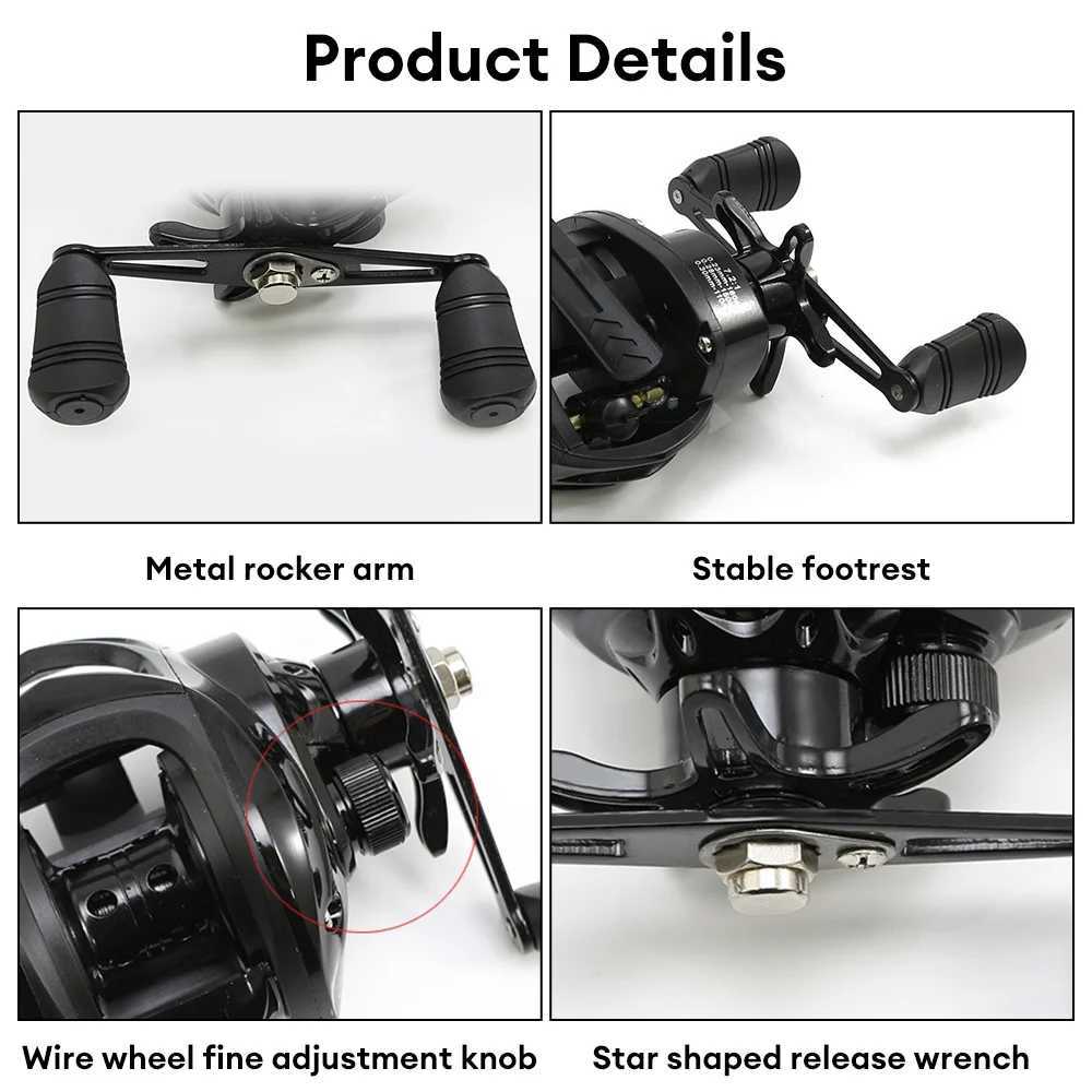 Baitcasting Reels 7.2/1 Gear Ratio Fishing Reels Wheel Max Drag 10kg Saltwater Freshwater 18+1BB for Beginners Fishing AccoryXJ241209