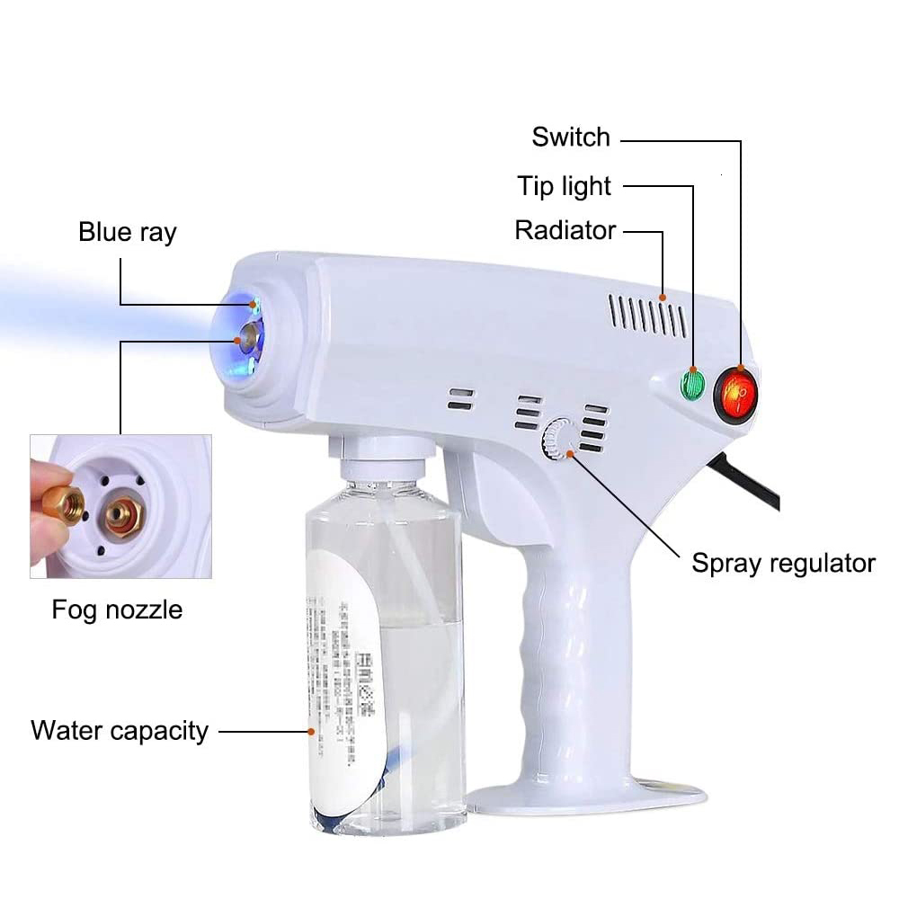Portable Nano Steam Sprayer Hot Dyeing Care Blue Micro Mist Hine Spray Gun Hair Steamer Trigger