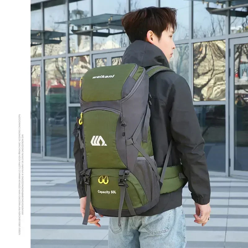50L Travel Backpack Camping Bags For Men Large Hiking Bag Tourist Rucksack Waterproof Outdoor Sports Climbing Mountaineering Bag 241209