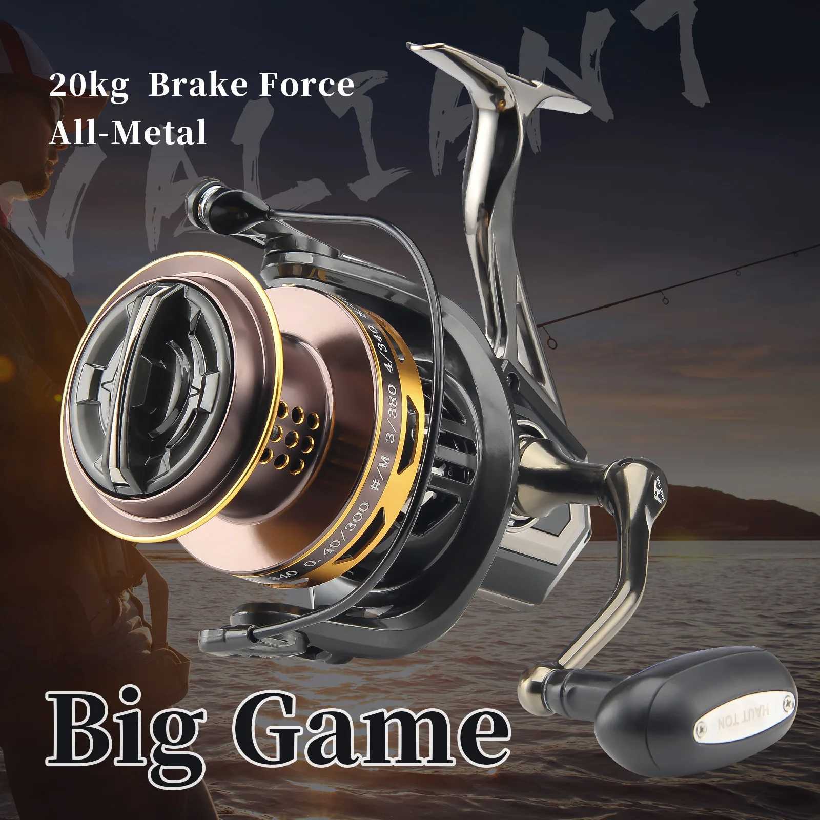 HAUT TON 8000/10000/12000 BIG GAME 5.1 1/4.1 1Surf Spinning Fishing Reel20KG Drag Power. lash-Free BearingsMetal ReelXJ241209