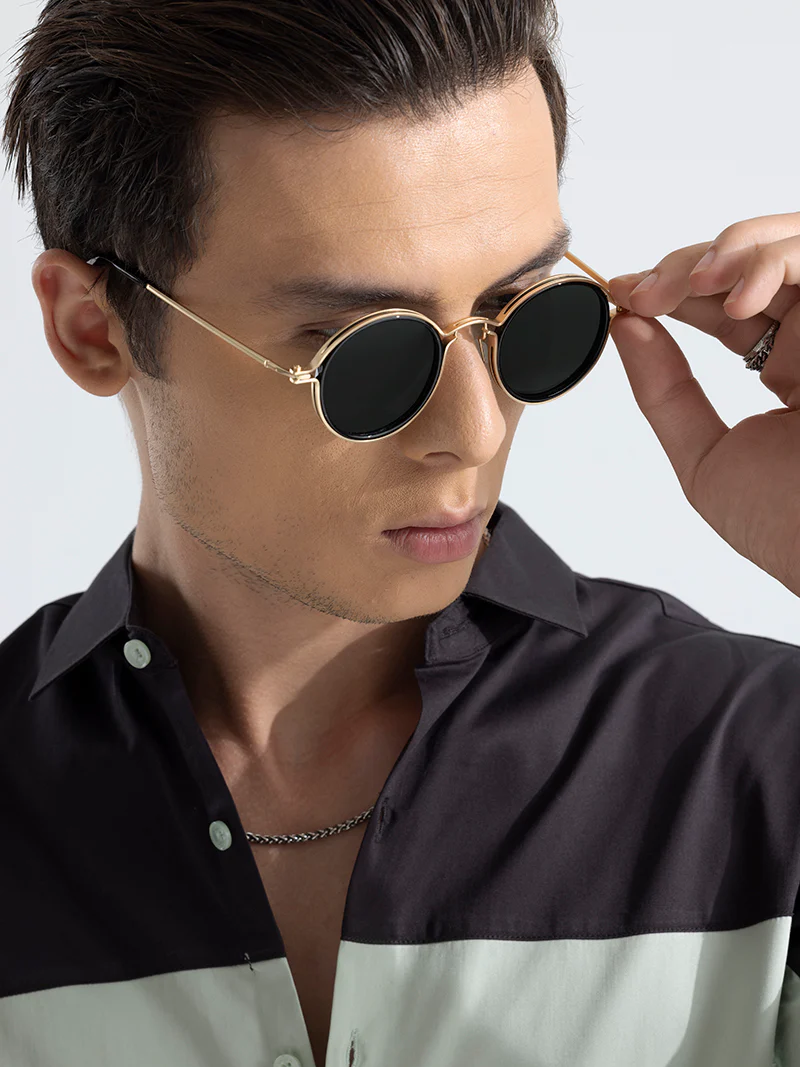 Fashion men's round metal full rim glasses personalised deconstructed glasses suitable for travelling and taking photos