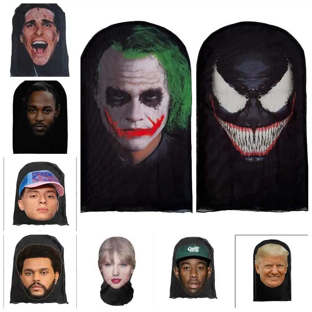 3pcs3D Seamless Magic Funny Celebrity Face Mask unisex Bandana Tube Neckchief gaiter Warmer Face Cover Head Scarf Headband HeadwearXJ241209