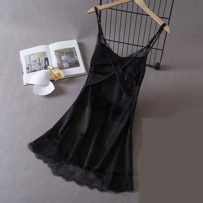 White Sleepwear Dressing Gown Sexy Backless Lace Nightgown Women Rayon Nightdress Lingerie Summer Nightwear Night Dress 241209