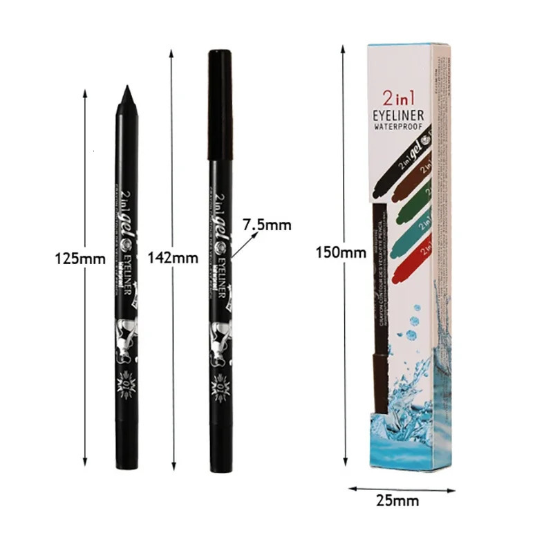 Waterproof Eyeliner Gel Pencil Red Brown White Ultra-slim Soft Easy Wear High Pigment Lip Liner Professional Lasting Eyes Makeup 241209