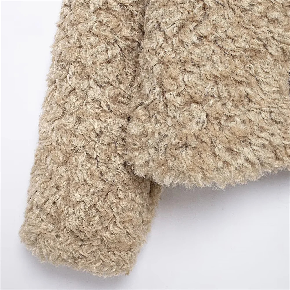 UNIZARA Womens Loose Collar Long Sleeve AutumnWinter Casual Knot Wool Coat 241209