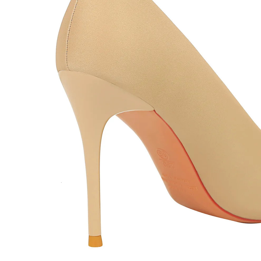 Women 10cm High Heels Satin Silk Dress Stiletto Fashion Pumps Lady Wedding Bridal Escarpin Catwalk Green Purple Peach Prom Shoes 241209