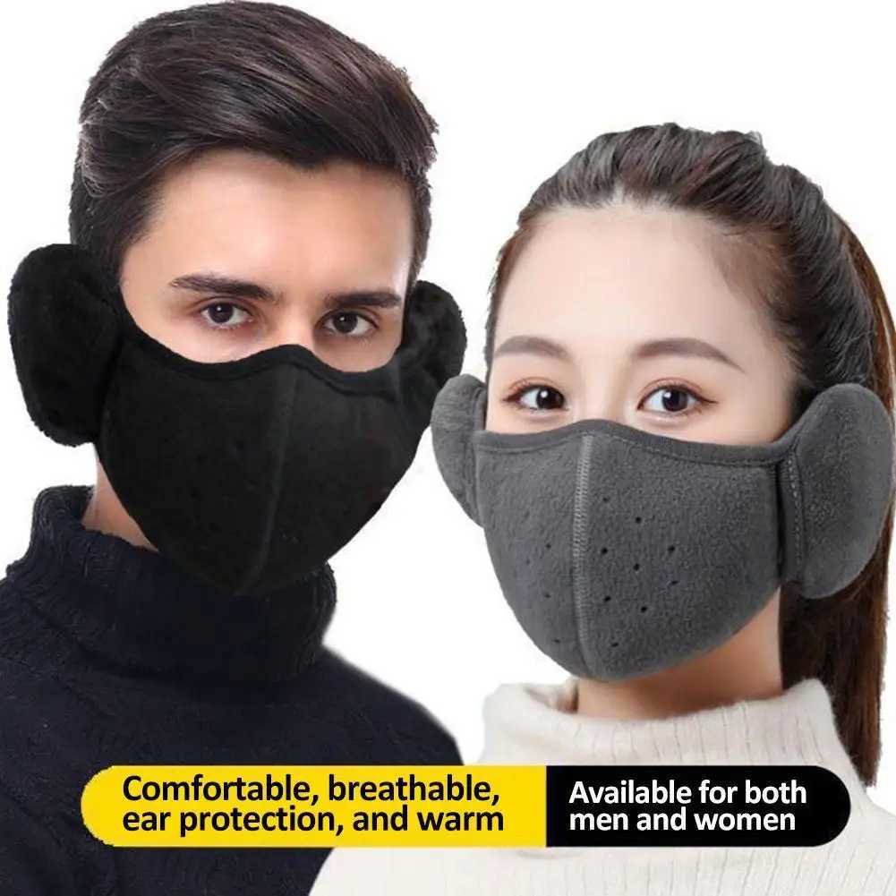 3pcsWinter Warm Face Mask With Earmuffs Motorcycle Cycling Ski Mask Women Men Hiking Riding Masks Sports Thermal Headwear WindproofXJ241209