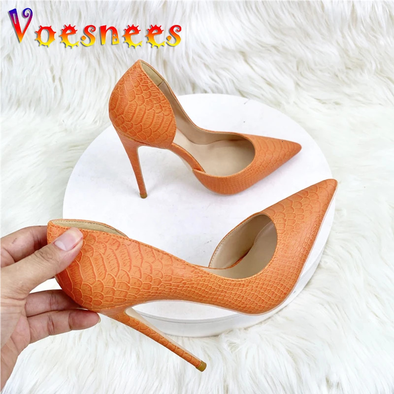 Womens Pointed Toe Pumps Spring And Autumn Snake Pattern Leather High Heels Fashion Office Sexy Female Shoes 8CM Stilettos 241209