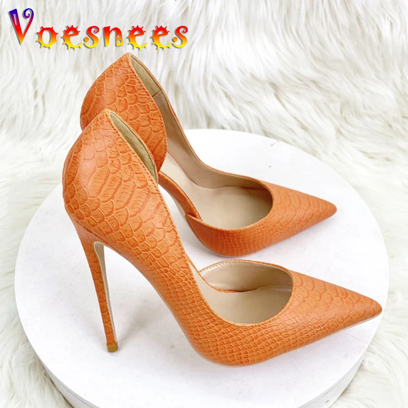 Womens Pointed Toe Pumps Spring And Autumn Snake Pattern Leather High Heels Fashion Office Sexy Female Shoes 8CM Stilettos 241209