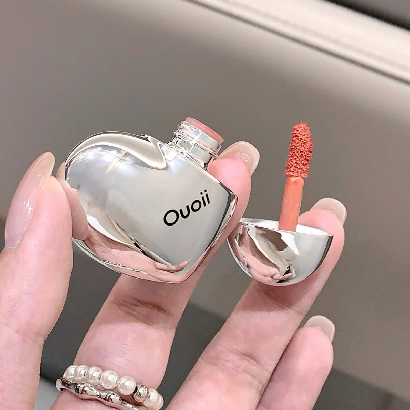 Beautiful Heart Shape Matte Liquid Blush Highly Pigmented Lightweight Long Wear Smooth Cute Silver Blush for Cheeks 241209