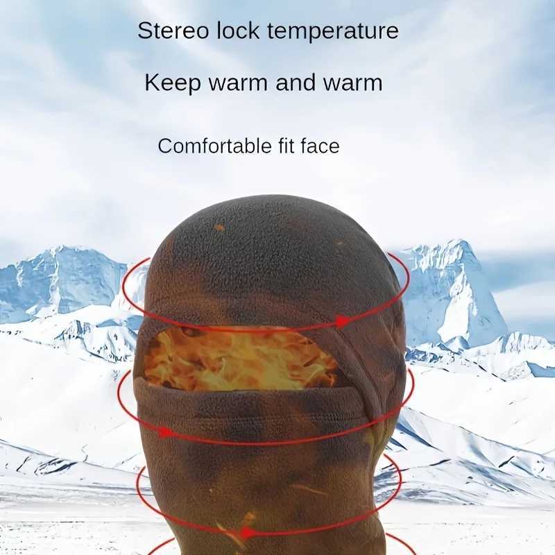 3pcsOutdoor Function Wind Mountaineering Skiing Cold Pullover Cap Windproof Full Face Mask Neck Protection Integrated Sport FaceXJ241209