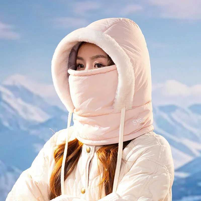 3pcs3-in-1 Winter Cycling Hat Warm Scarf Face Mask Integrated Cold Resistant Windproof Head Cover Thickened Velvet Neck ProtectionXJ241209