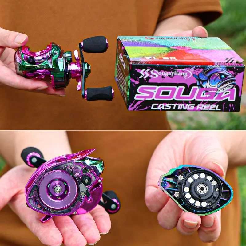 Colorful Baitcasting Reel 7.2 16.5 1 Gear Ratio Max Drag 8kg Brake Fishing Reel Carp Fishing TackXJ241209