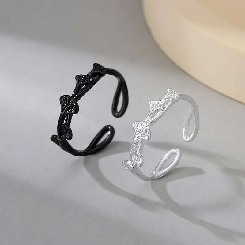 New Hot Selling Ginkgo Exquisite Leaf Personalized Fashion Literary Fresh Open Ring