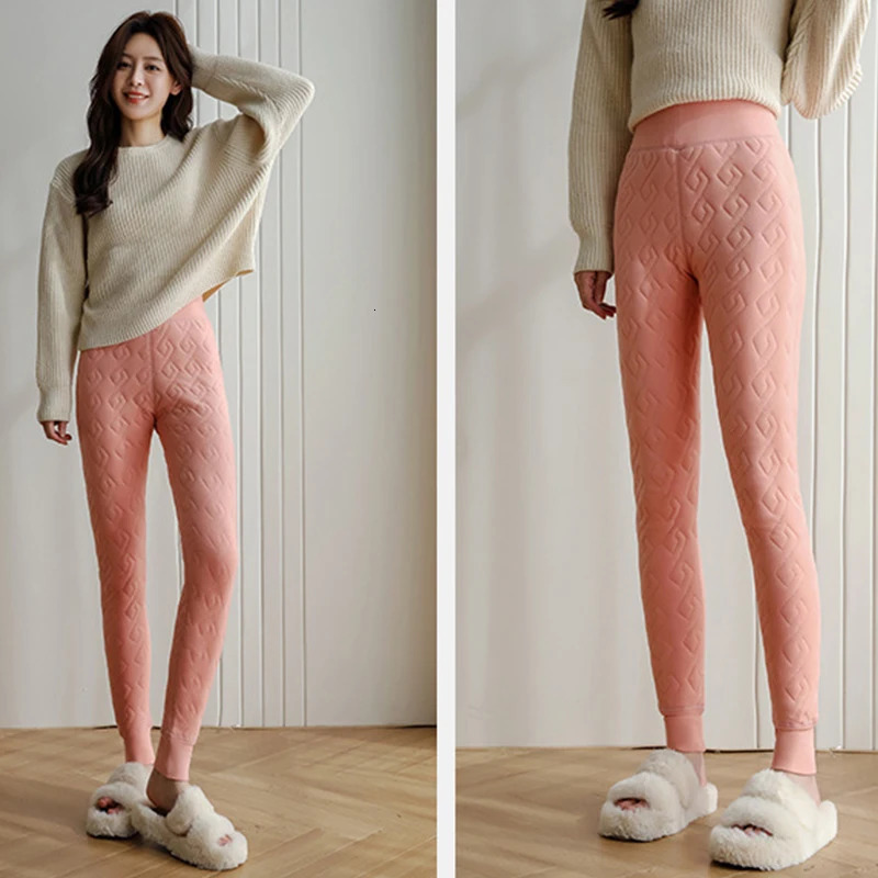 Super thick cashmere legs womens winter high waist weight loss wool tight pants for warmth wool insulation Trouser 241206