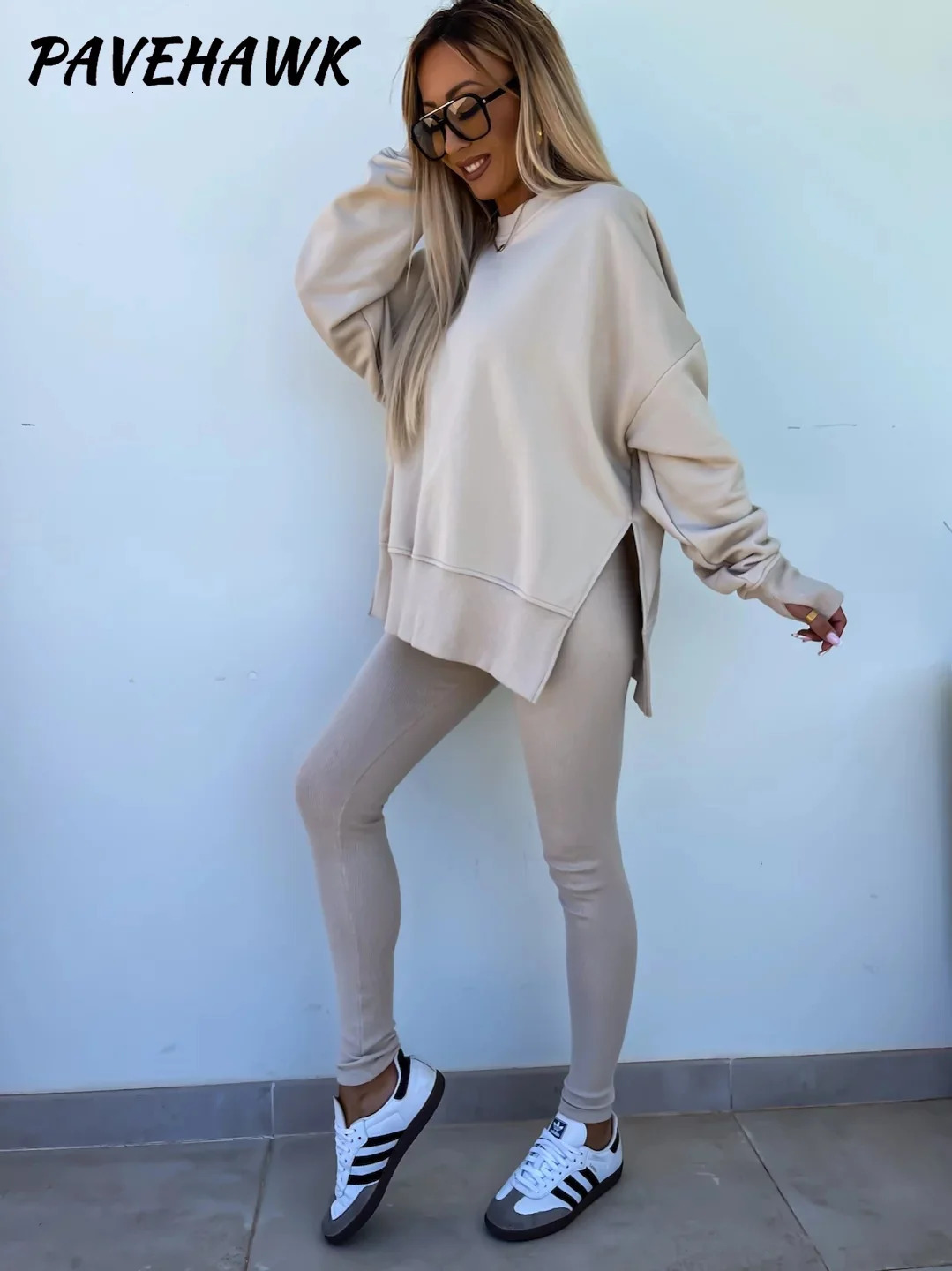 Women Autumn Winter O Neck Hoodie Legging Suit Casual Slim Fit Elegant 2 Piece Sets Solid Sport Pullover Trousers Jogger Outfit 241209