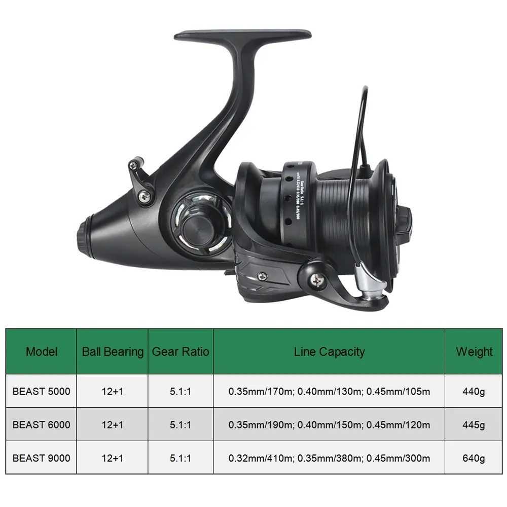 12+1 BB Spinning Reel Carp Fishing Reel with Front and Rear Doub Drag ft Right Interchangeab for Saltwater FreshwaterXJ241209