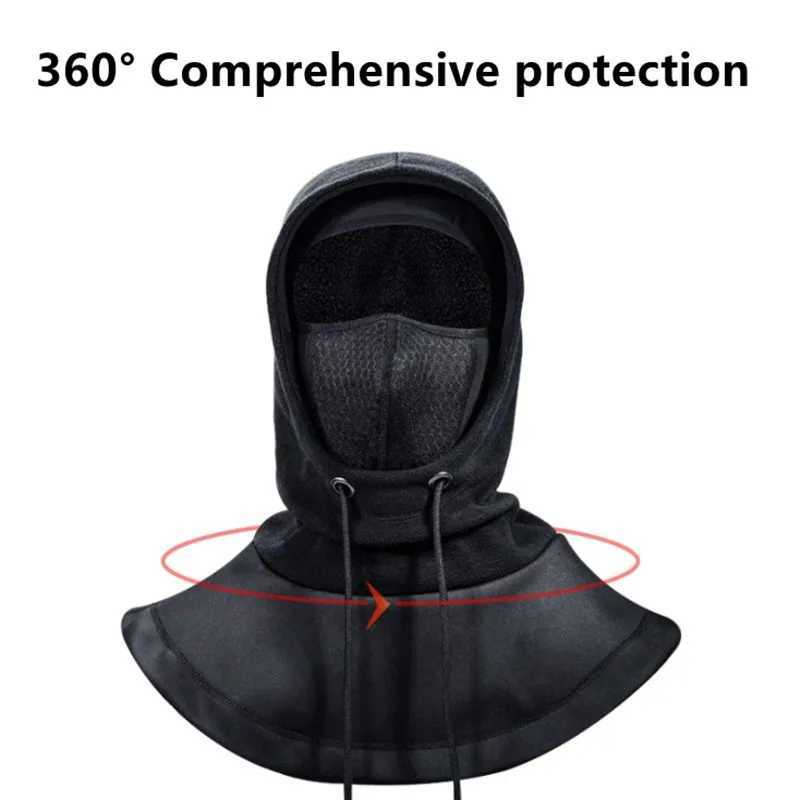 3pcsMotorcycle Winter Cycling Mask Neck Warmer Hood Fleece Thermal Keep Warm Windproof Balaclava Ski Full Face Mask Hat Headwear NEWXJ241209