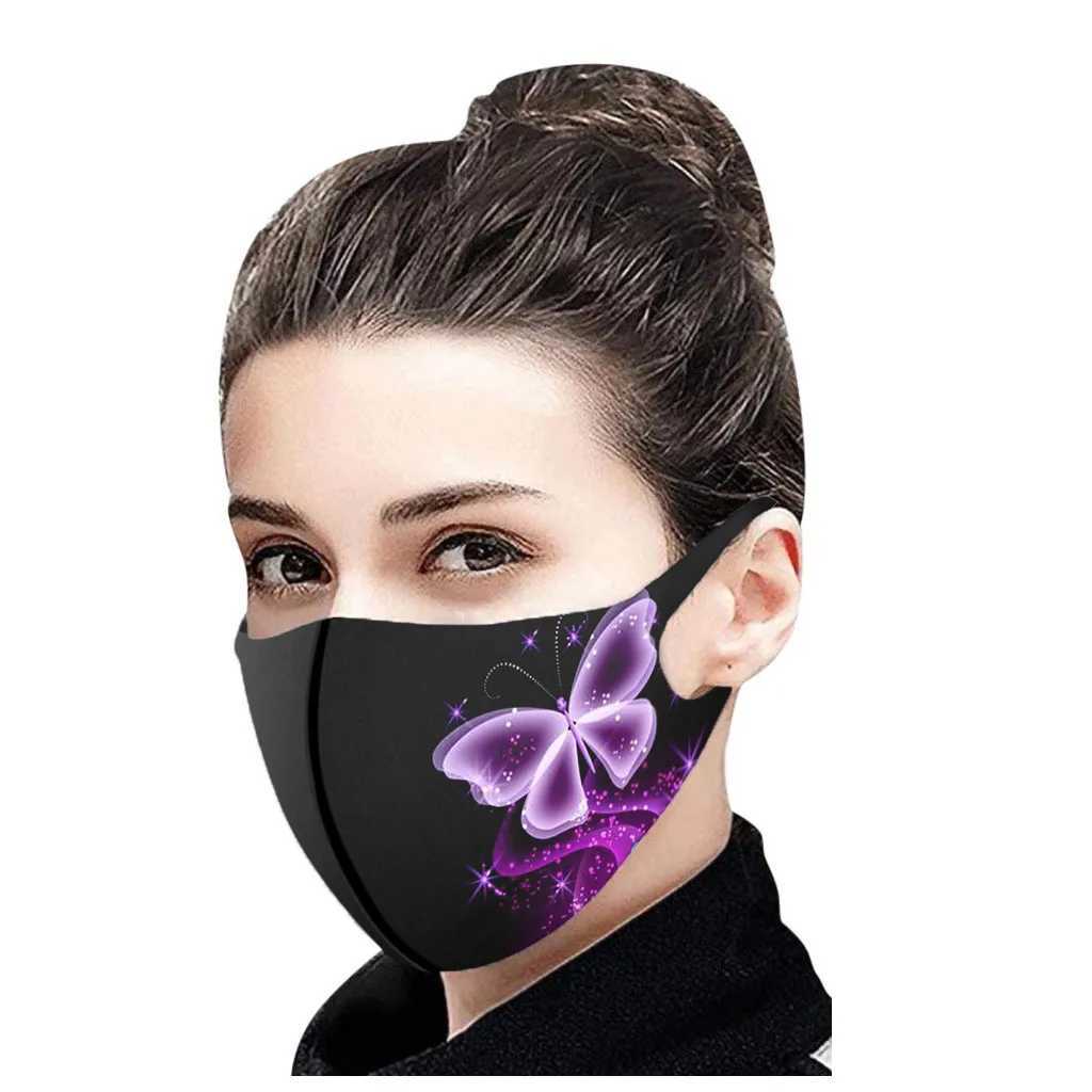 3pcsUnisex Version For Men And Women Printed Protective Mask Black Modified Face Slimming And Reusable Mask Cotton Dust XJ241209