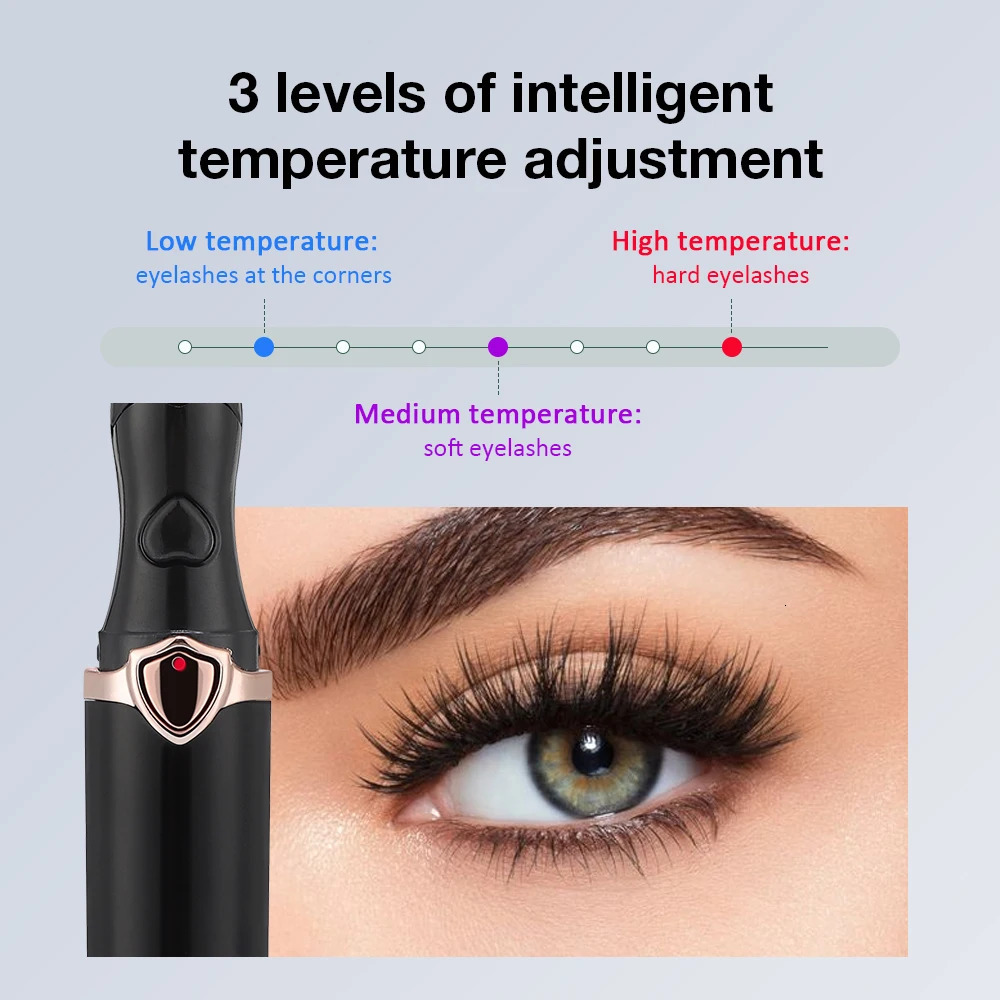 Electric Heated Eyelash Curler Long Lasting Hold Eyelash Curling Device False Eyelashes Clip Comb Women Makeup Beauty Tools 241209