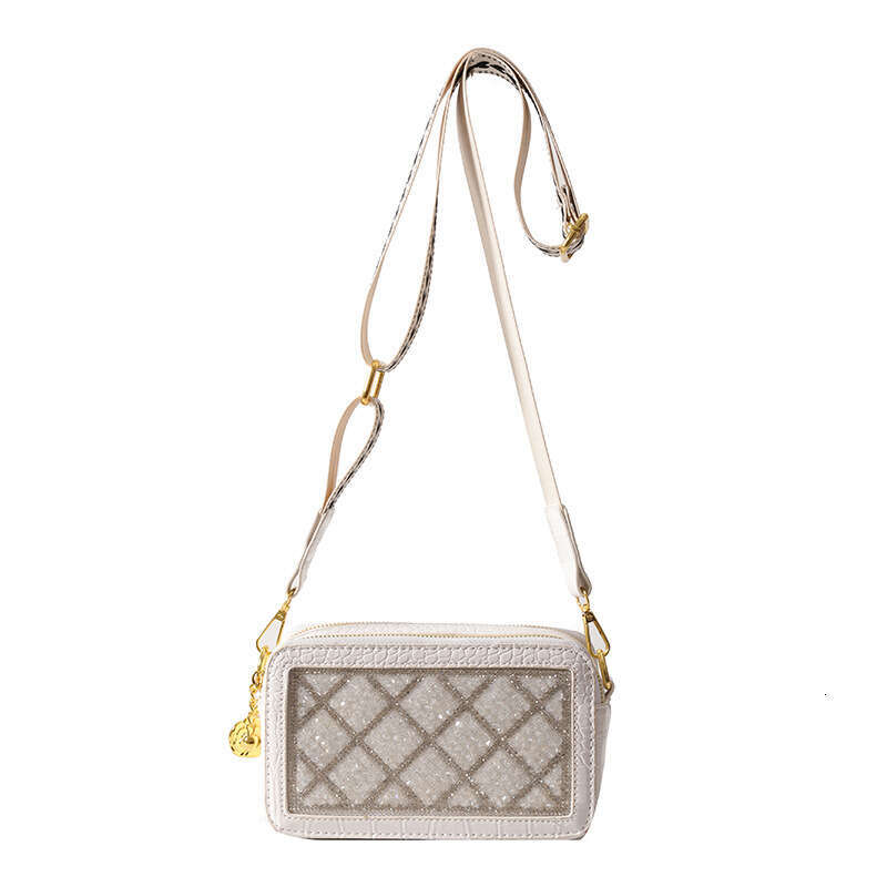2024 Fashion New Flash Box Design Sense Diamond Grid Light Luxury Single Shoulder Crossbody Personalized Versatile Small Square Bag