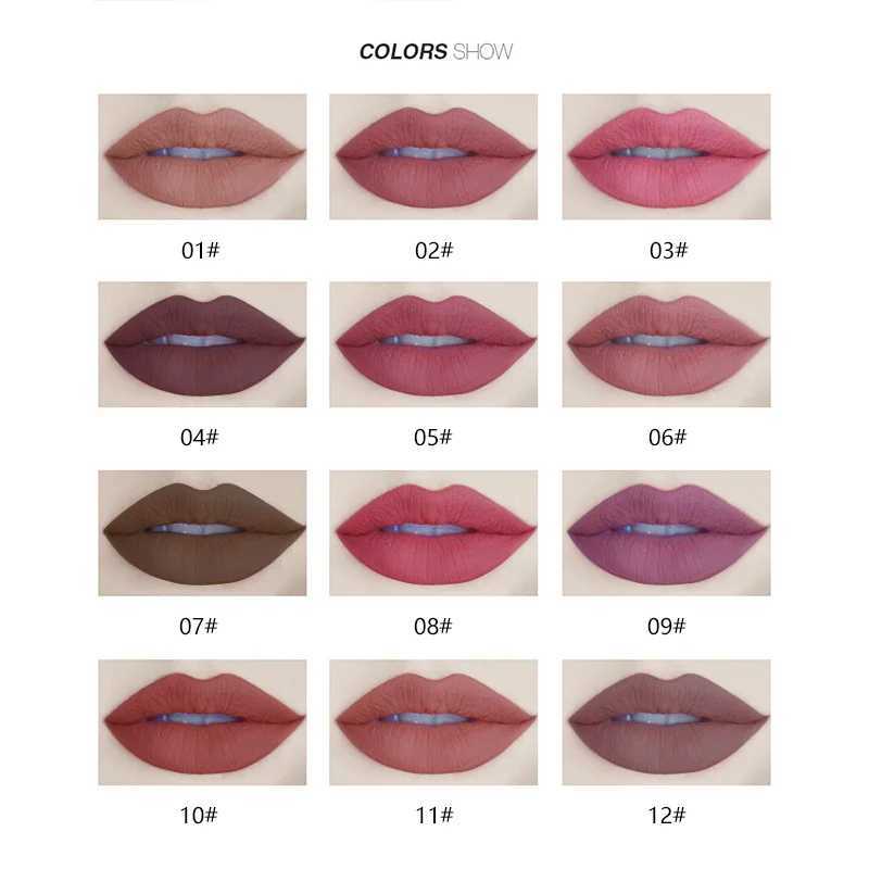 12 pcs of lip liner 12 colors waterproof sweat resistant and not easy to fade color non-stick cup mouth red pen Christmas giftXJ241209