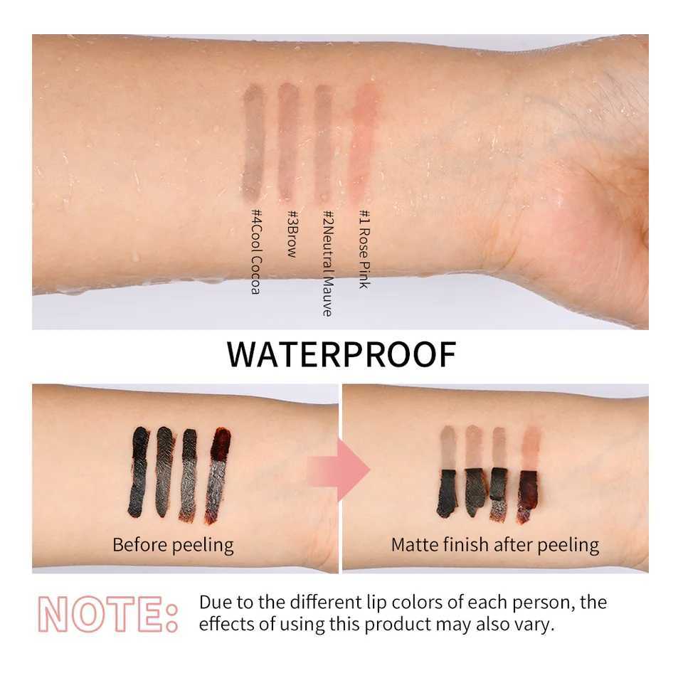 4 Colors Lip Liner Peel Off Tattoo Lipgloss Waterproof Long Lasting Matte Lip Tint Brown Contour Tear-off Lips Stain CosmeticXJ241209