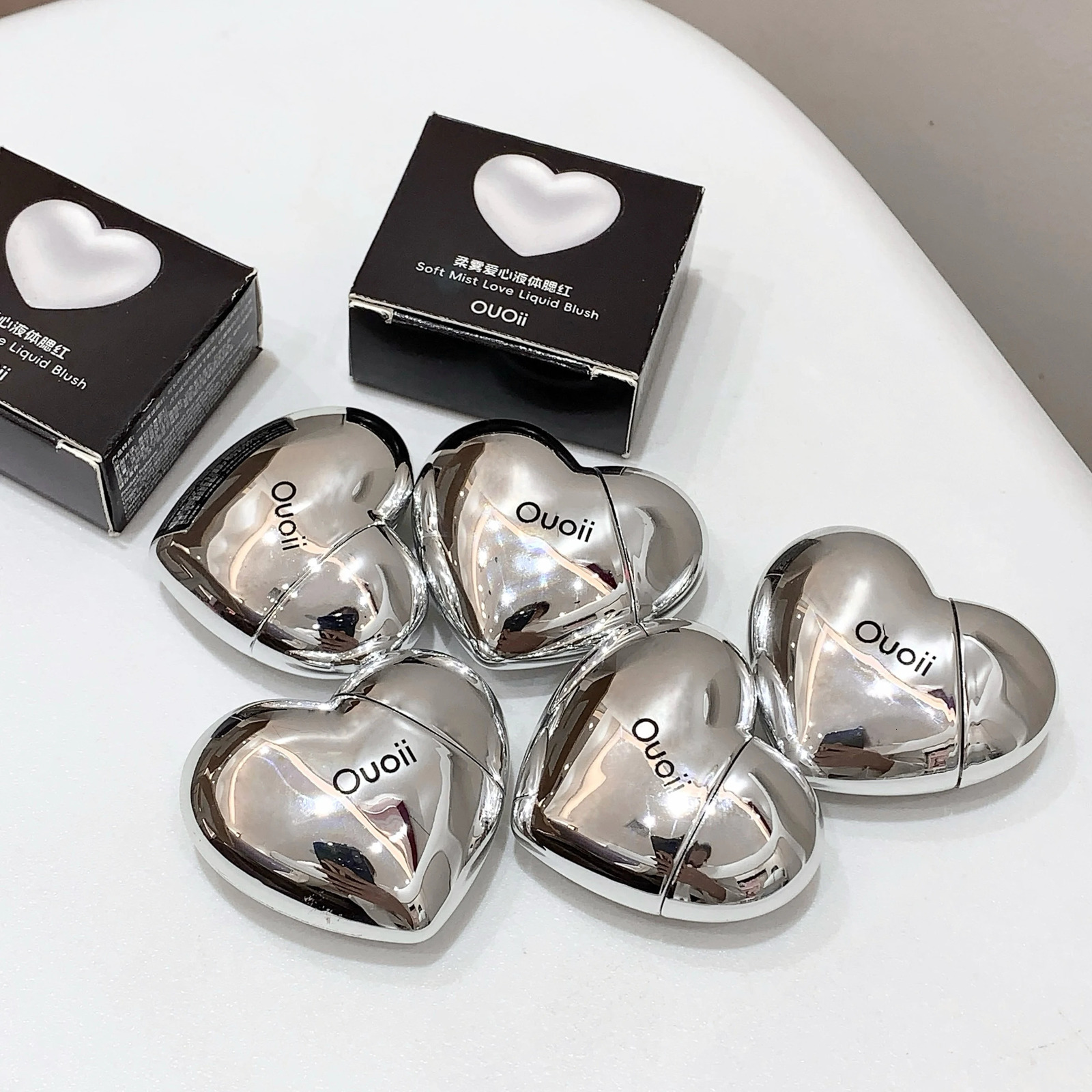 Beautiful Heart Shape Matte Liquid Blush Highly Pigmented Lightweight Long Wear Smooth Cute Silver Blush for Cheeks 241209