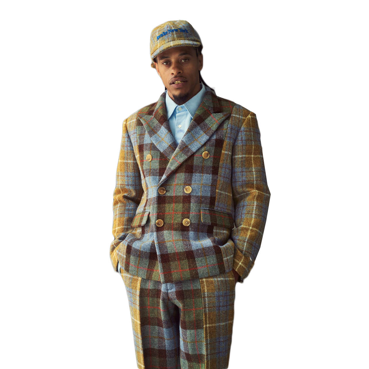 Vintage Men Suits Check Plaid 2 Piece Sets Jacket Pants Peaked Lapel Wedding Tuxedos Double Breasted Business Fashion Suit For Groom Customized