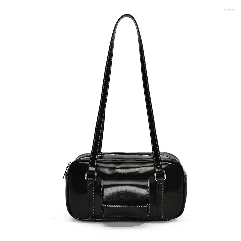 Totes Zipper Sewing Thread PU Shoulder Bags 2025 High Quality Solid Color Large Capacity Versatile Casual Simple Trendy Handbags zhanyishengli