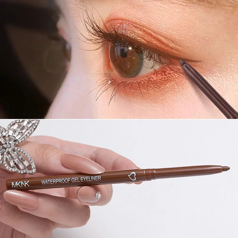Waterproof Eyeliner Gel Pencil Red Brown Lying Silkworm Pen Soft Easy Wear High Pigment Matte Eyeliner Lasting Shiny Eyes Makeup 241209