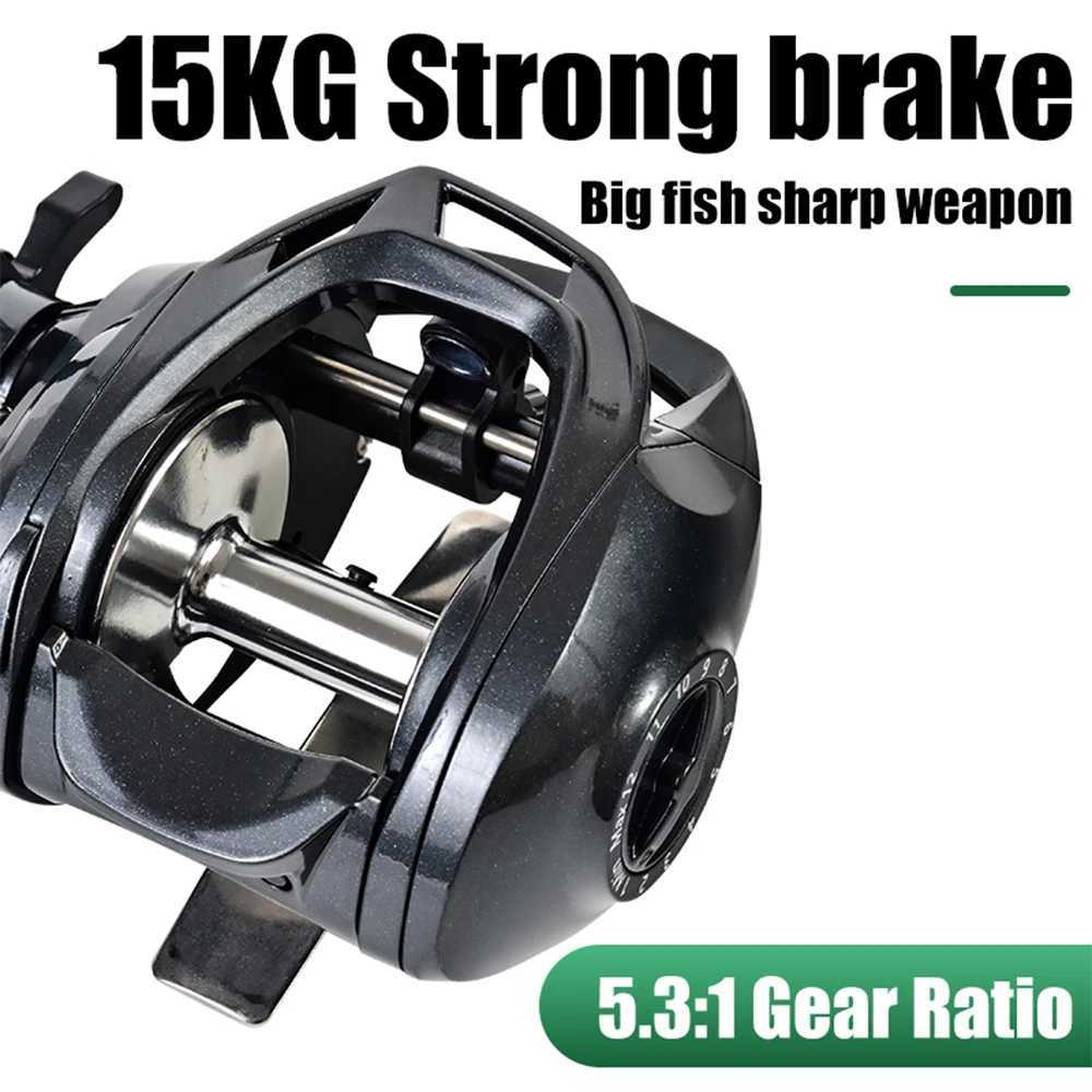 5.3 1 Widen Casting Reels 15kg Strong Brake Force Baitcasting Reel Anti Fry Line Metal Line Cup Wide Body Sea Fishing WheelXJ241209