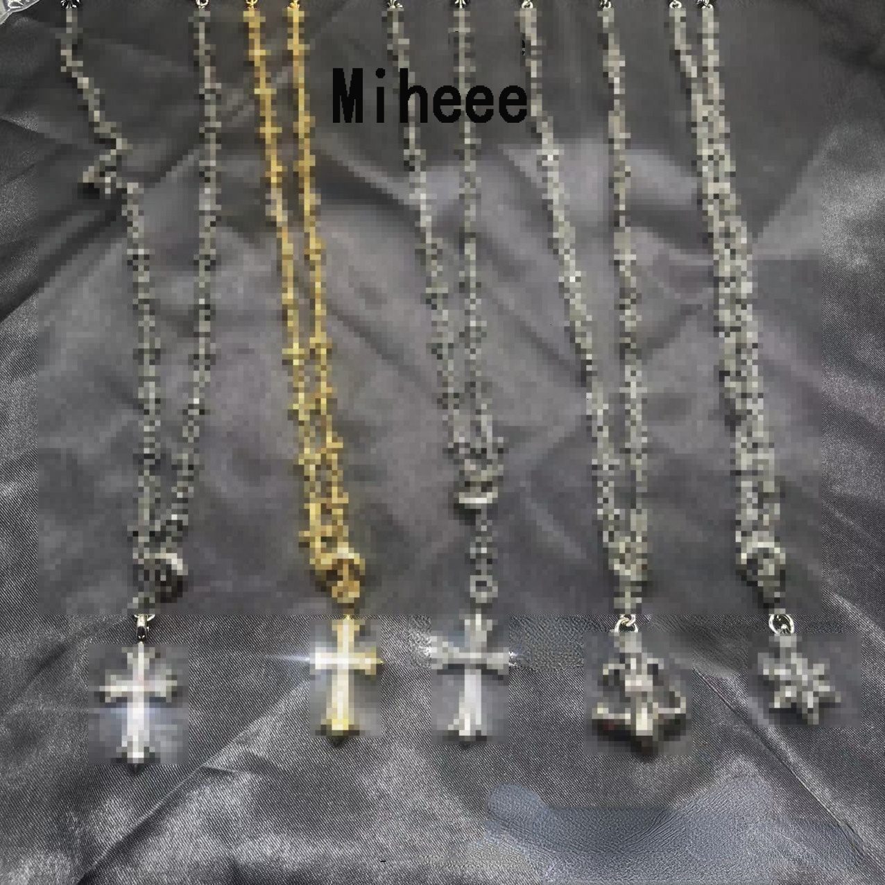 High quality vintage cross pendant necklace for men 925 Thai silver Cross Diamond Chain jewelry for women