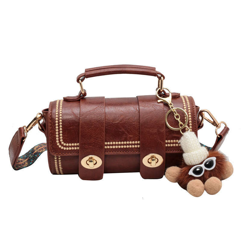 Small Pack Women's 2023 New Fashion Versatile Crossbody High Sense Portable Boston Cylinder Bag