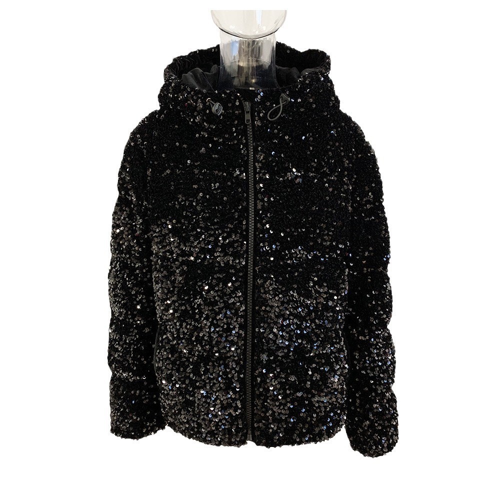 Bg White Duck Down Winter Jacket: Veet Glitter, Extra Warm
