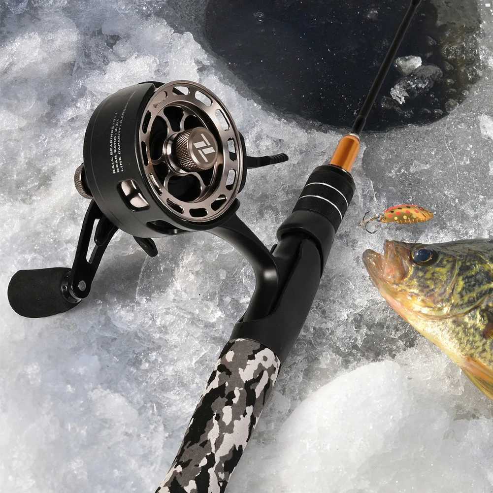 Ice Fishing Reel 3+1 Shielded BB Quick Rease Reel Drop Syst Inline Freespool Reel Winter Reel for Ice Fishing ToolsXJ241209