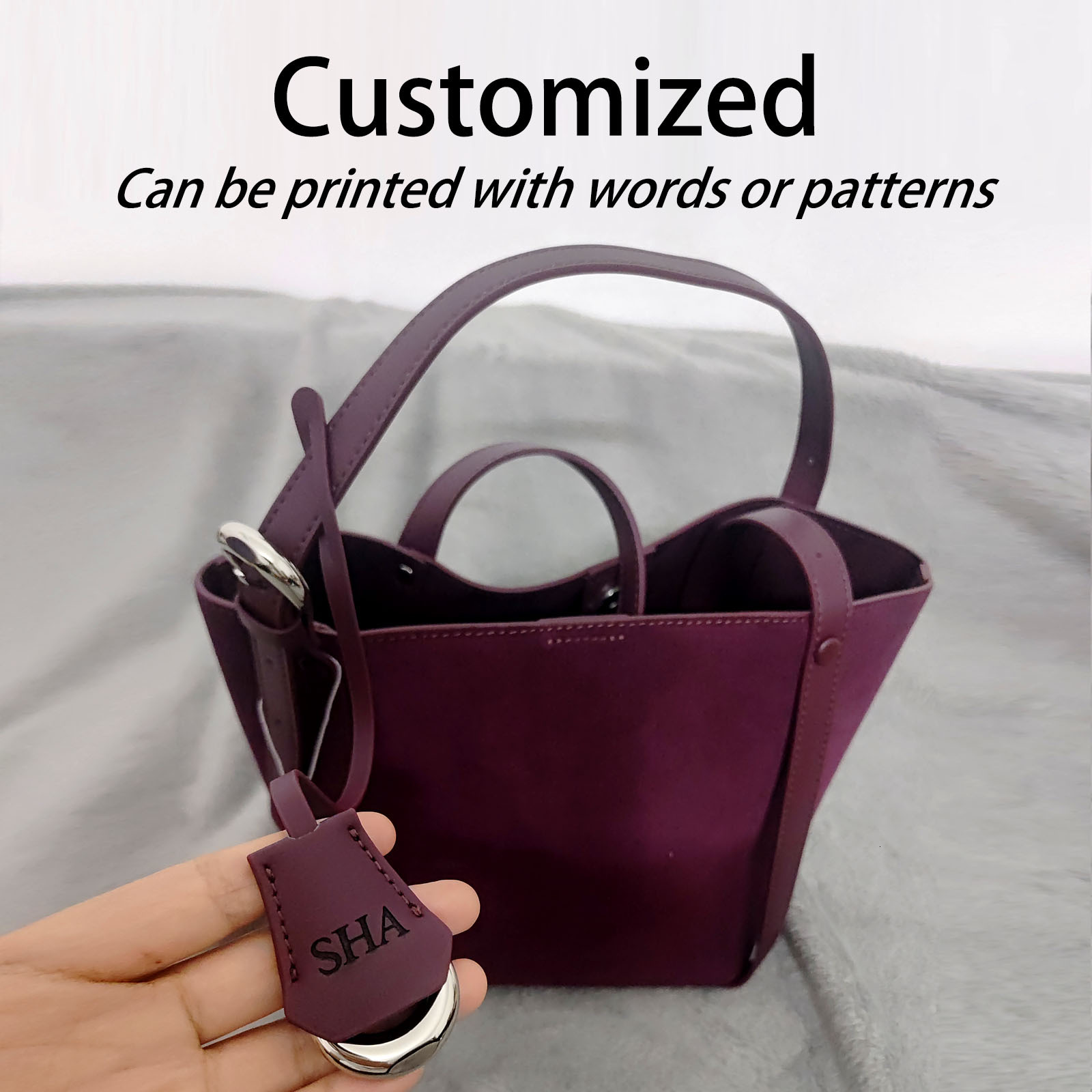 Leather Handbag Trendy Women Tote High Quality Basket Bucket Retro Matte Suede Shoulder Crossbody Bag
