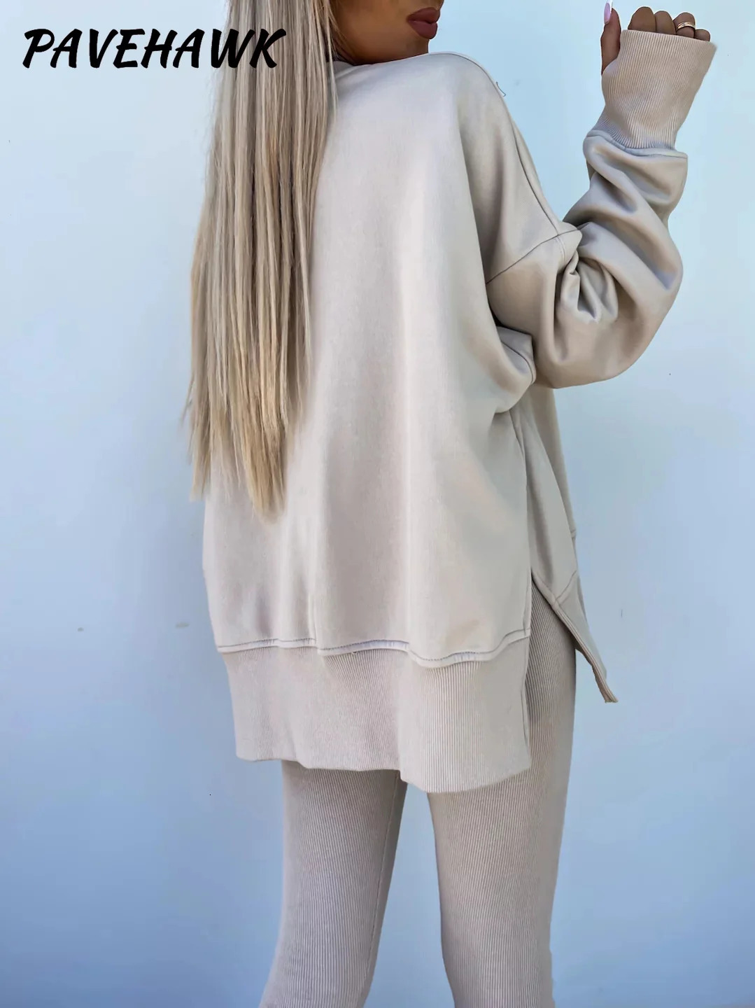 Women Autumn Winter O Neck Hoodie Legging Suit Casual Slim Fit Elegant 2 Piece Sets Solid Sport Pullover Trousers Jogger Outfit 241209