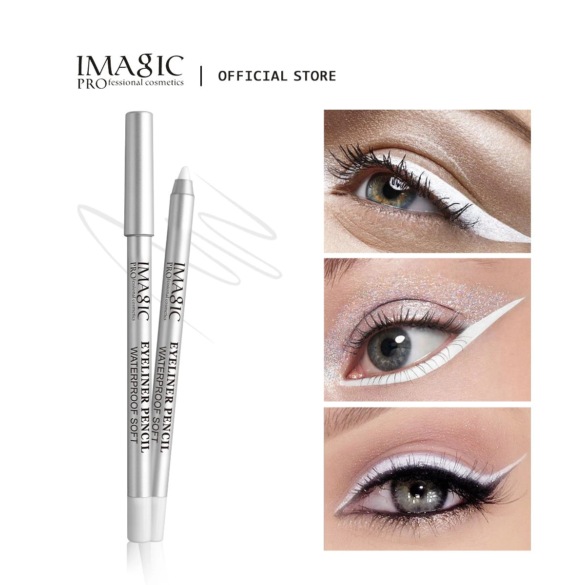 IMAGIC 2 Color EyeLiner Gel Waterproof Long-lasting High Pigment White Black Easy To Wear Quick Dry Makeup Eyes Cosmetics Tools 241209