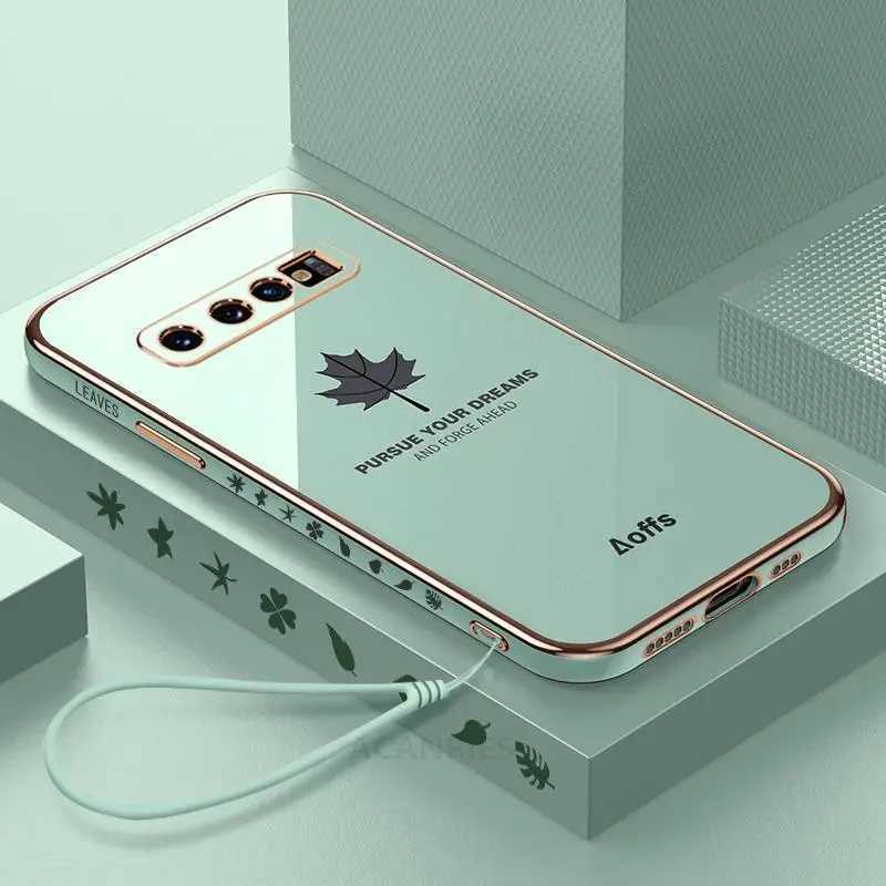 S 10 20fe Luxury Maple Leaf Tether Box for Galaxy S10 Plus S20 Ultra Fe S21 S22 Flat Silicone Cover S10plus Note10 M241209