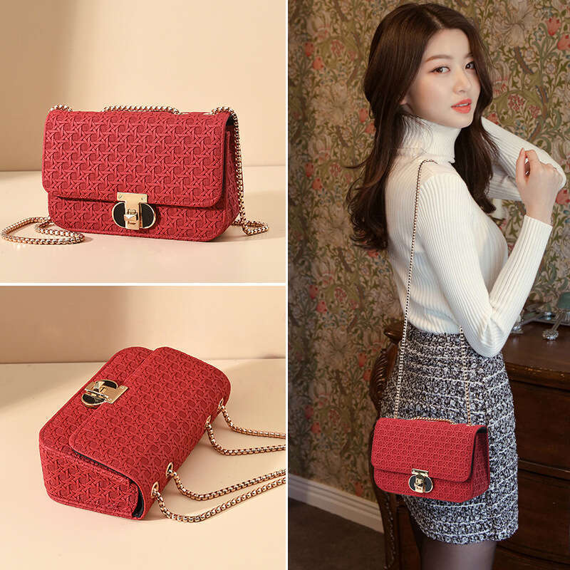 Specialized for women 2024 new woven fashion chain single shoulder armpit versatile crossbody small square bag