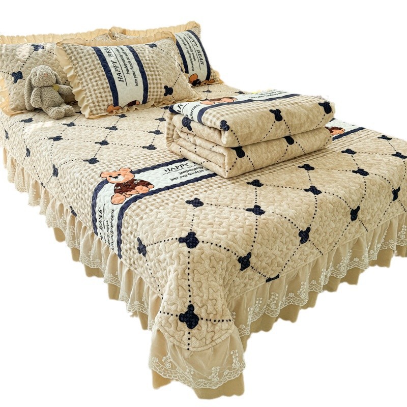 Autumn and Winter Thickened Milk Fluff Edge Duvet Cover