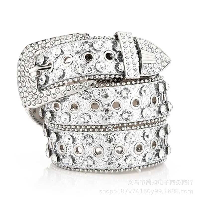 Wholes Wens Water Diamond Wide Belt Water Diamond Inlaid Decoration Fashion Versatile Jeans Street Belt X241209