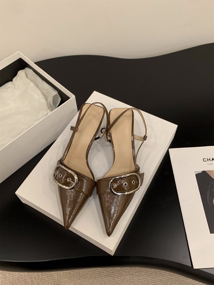 2025 free shipping high-heeled shoes designer dress shoes for womens Pointed single shoe black begei sliver brown Fashionable and versatile