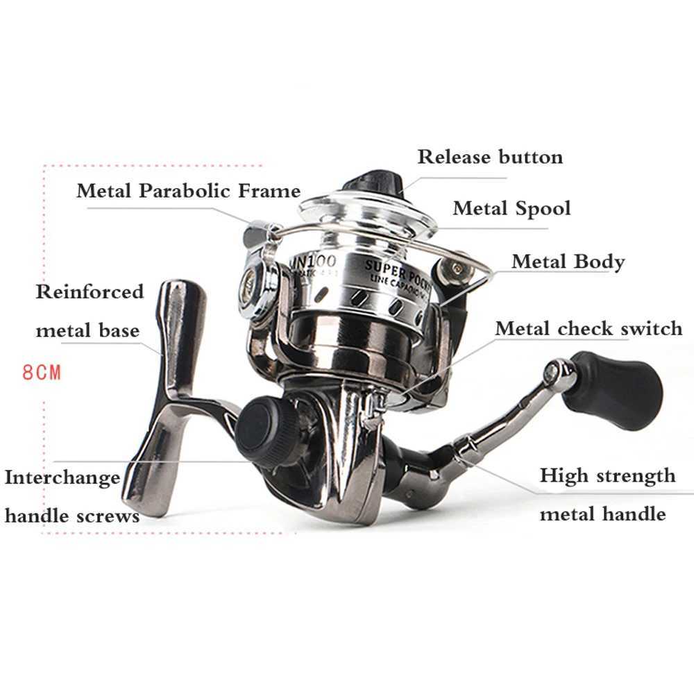 Power All Metal Mini Spinning Fishing Reel High Speed 4.3 1 Coil ft/Right Hand for Boat Rock Ice Fishing Lure Ultralight WheelXJ241209