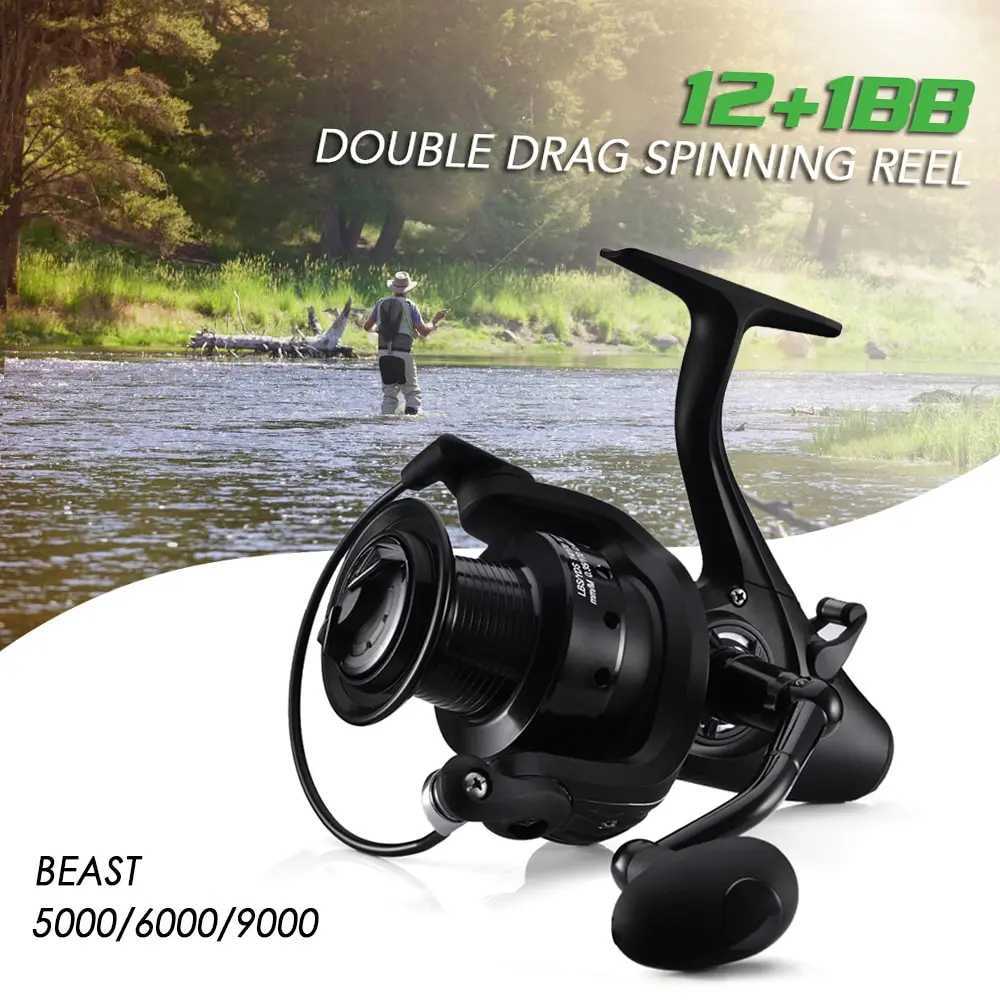 12+1 BB Spinning Reel Carp Fishing Reel with Front and Rear Doub Drag ft Right Interchangeab for Saltwater FreshwaterXJ241209