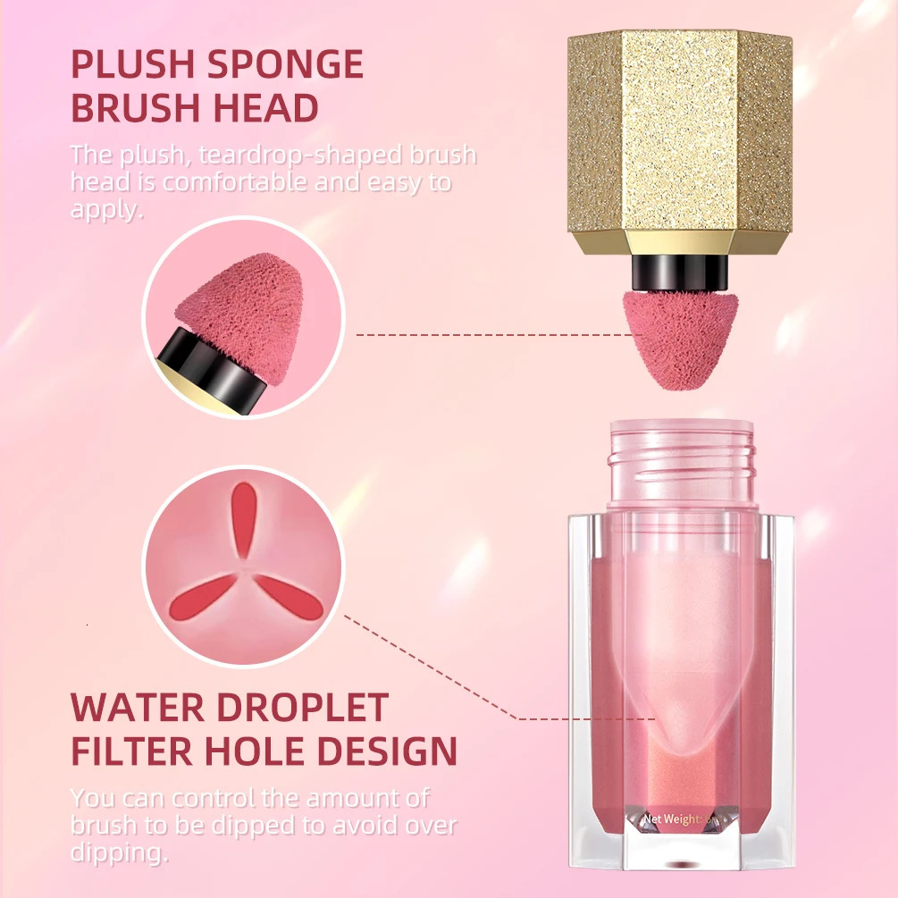 QI Cheek Rouge Silky Smooth Brighten Skin Multi-use Natural Cheek Tint Blush Face Makeup Liquid Blush Face Blusher Cream 241209