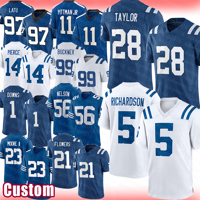 Anthony Richardson Jonathan Taylor Football Jerseys Laiatu Latu Michael Pittman Jr. Alec Pierce DeForest Buckner Josh Downs Quenton Nelson Kenny Moore II Flowers