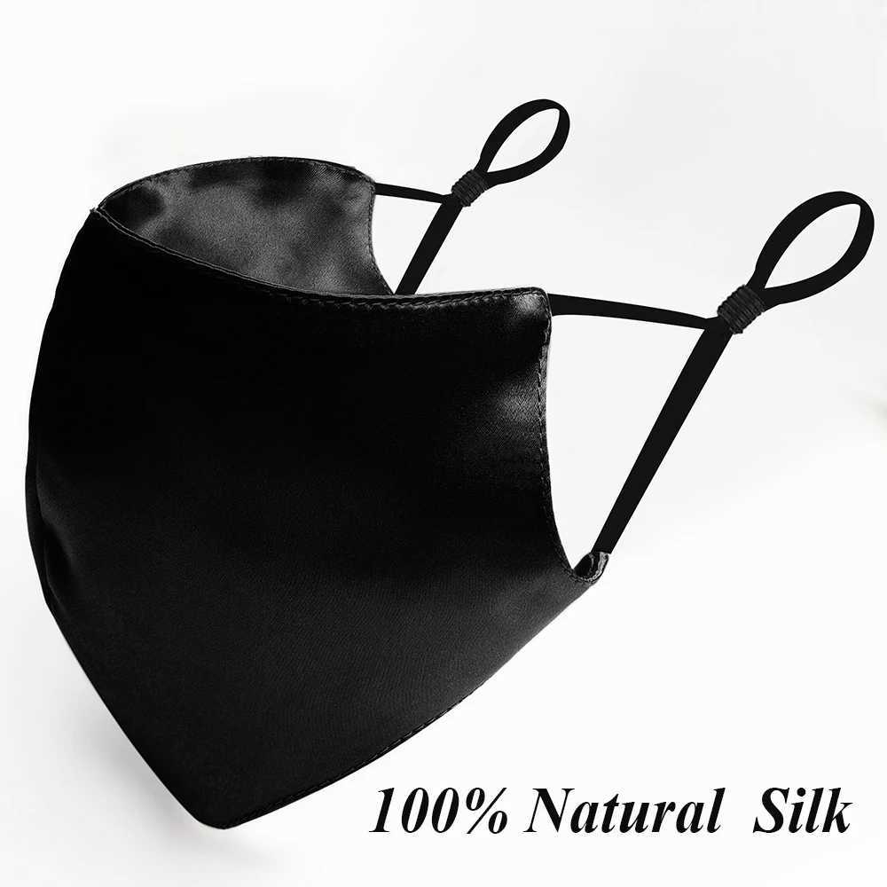 3pcs100% Double Silk Mouth Mask for Women Men Dustproof Adjustable Breathable Face Beauty Mask Summer Sunshade Reusable Face MasksXJ241209